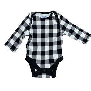 Old Navy | Buffalo Plaid Long Sleeve Bodysuit Size 0-3M